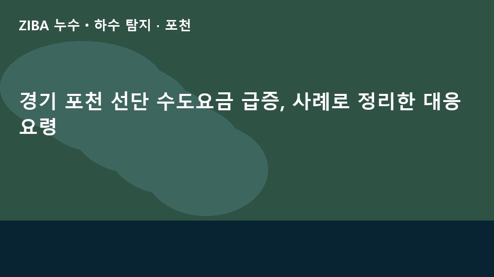경기 포천 선단 수도요금 급증, 사례로 정리한 대응 요령