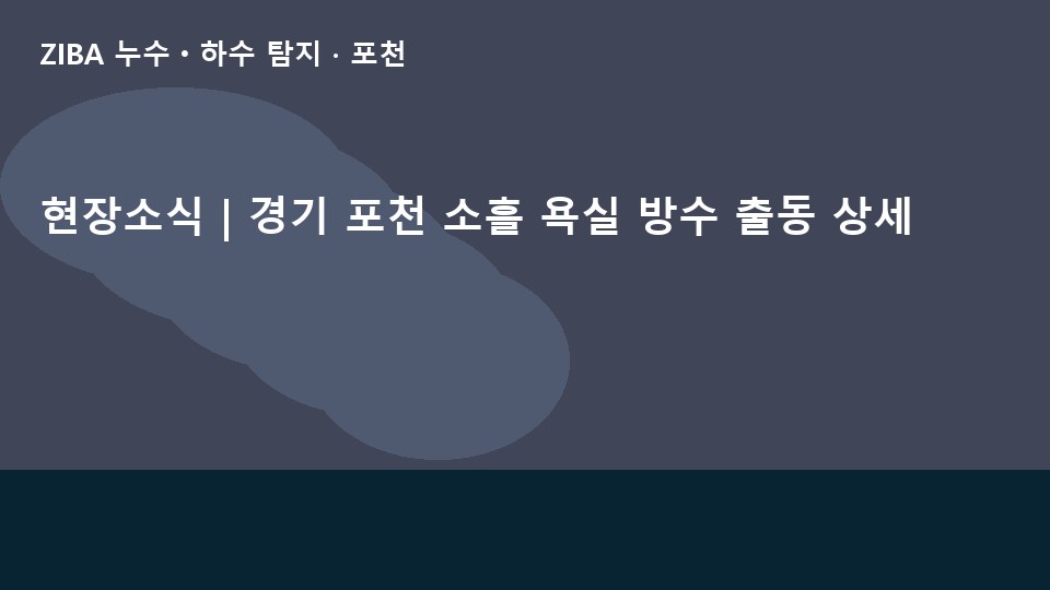현장소식 | 경기 포천 소흘 욕실 방수 출동 상세